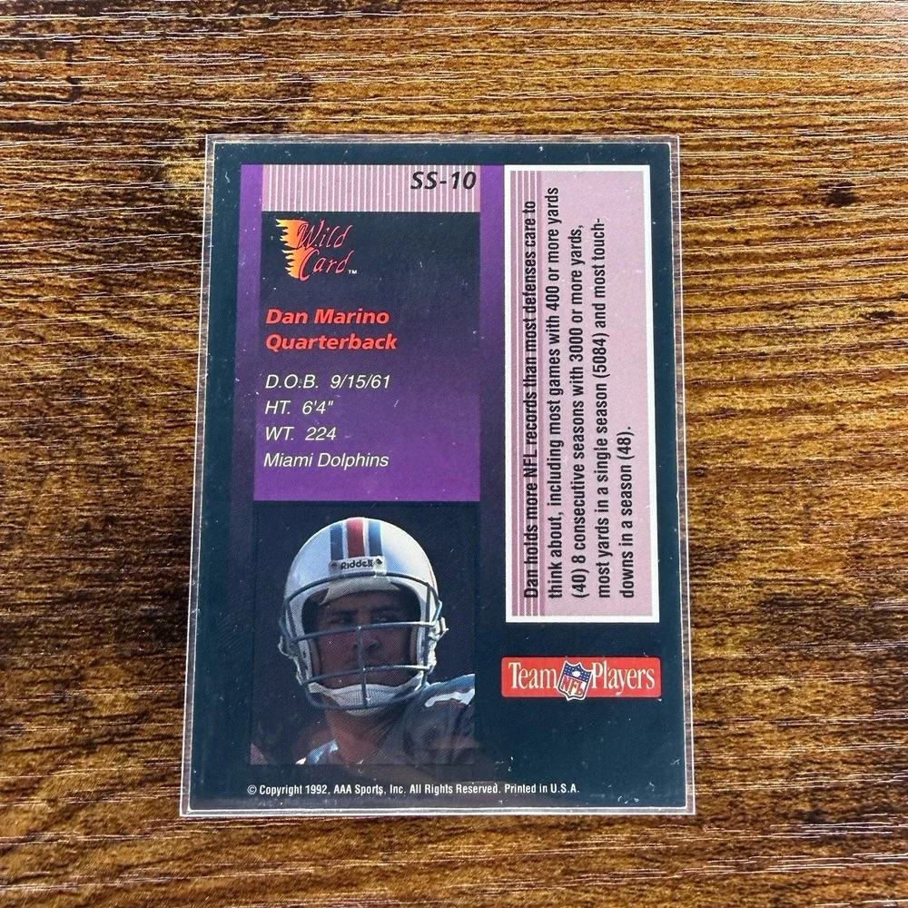 1992 Wild Card - Stat Smashers Dan Marino #SS-10